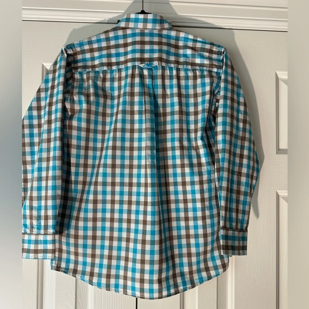 Bella Bliss, Check, 100% Cotton, Long Sleeve, Button Down Collar Sz 12 Like New